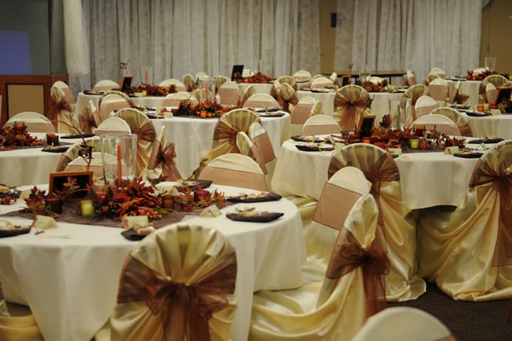 Event catering buffet and service setup